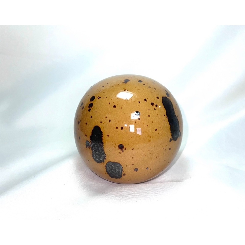 Better Homes and Gardens Ceramic Decorative Sphere Tan Brown Speckled Orb 4in - Picture 5 of 11